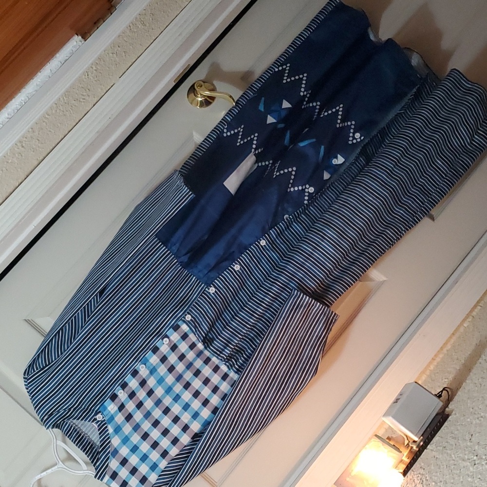 Blue Multi Pattern Interesting Dress. No Tags. Suspected Size 12-14.